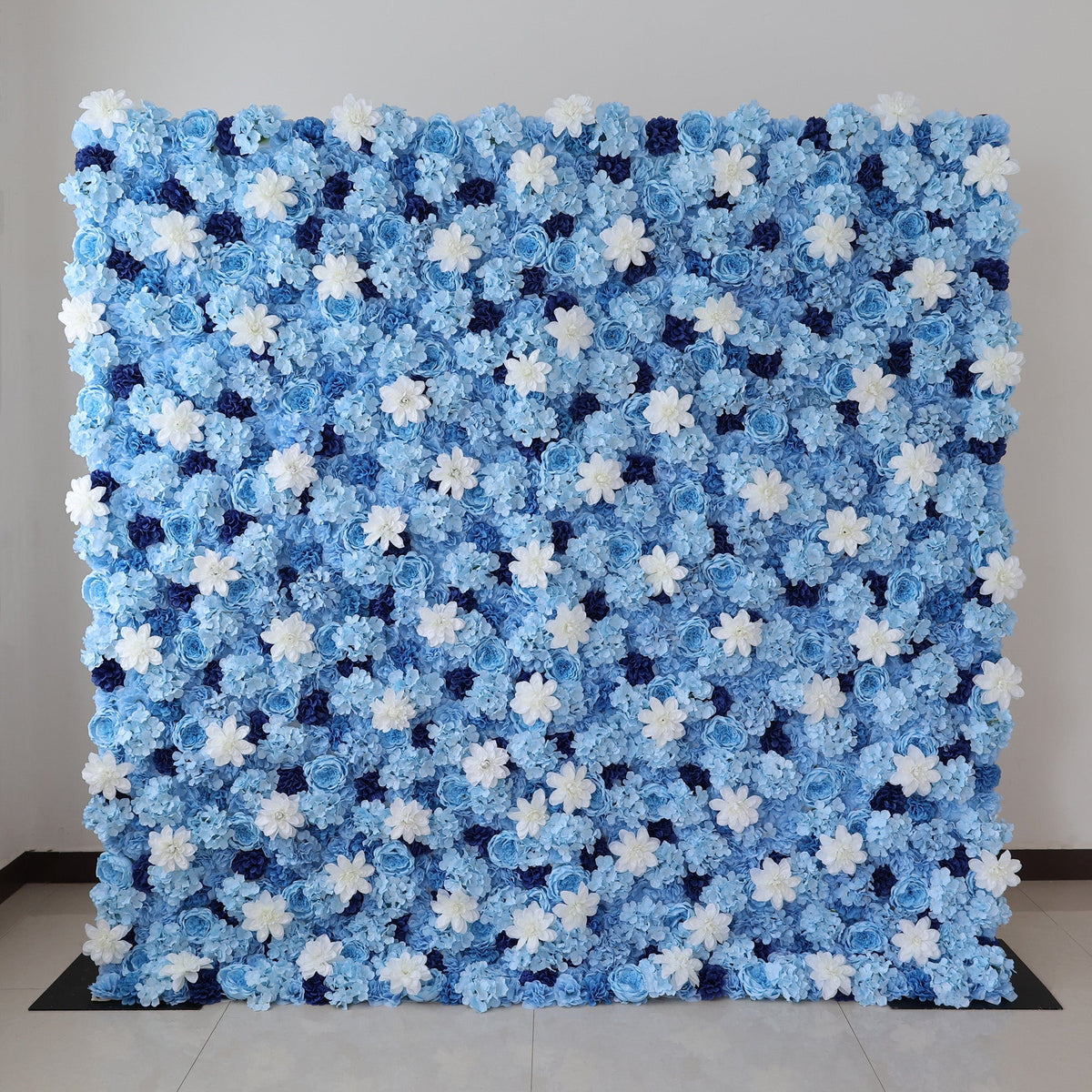 ValarFlowers Blue & White Floral Wall: A Serene. Elegant Backdrop for Timeless Events-VF-579