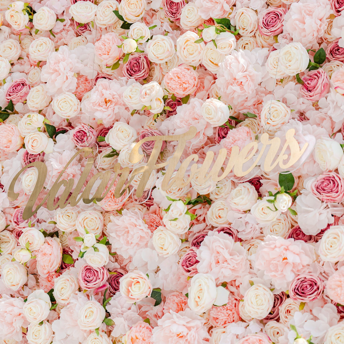 Roll Up Fabric Artificial Variety Of Pink And Cream Floral Bridal Shower Backdrop - Captivating Flowers Photography Arranged Party Event Decor-VF-503
