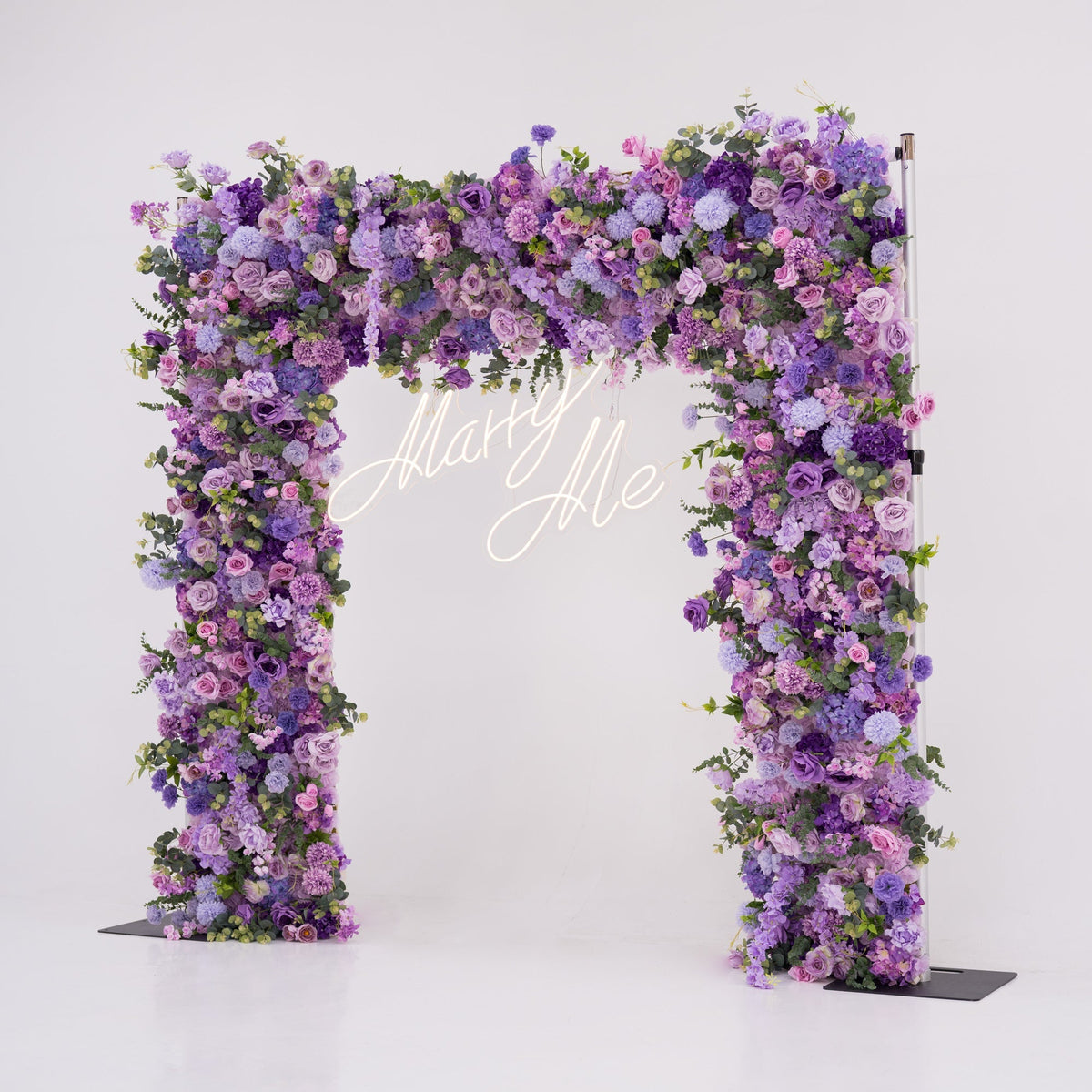 ValarFlowers Presents: Lavender Elegance – A Lavish Display of Purple Blooms in an Artificial Fabric Flower Arch Decor-VF-490-2