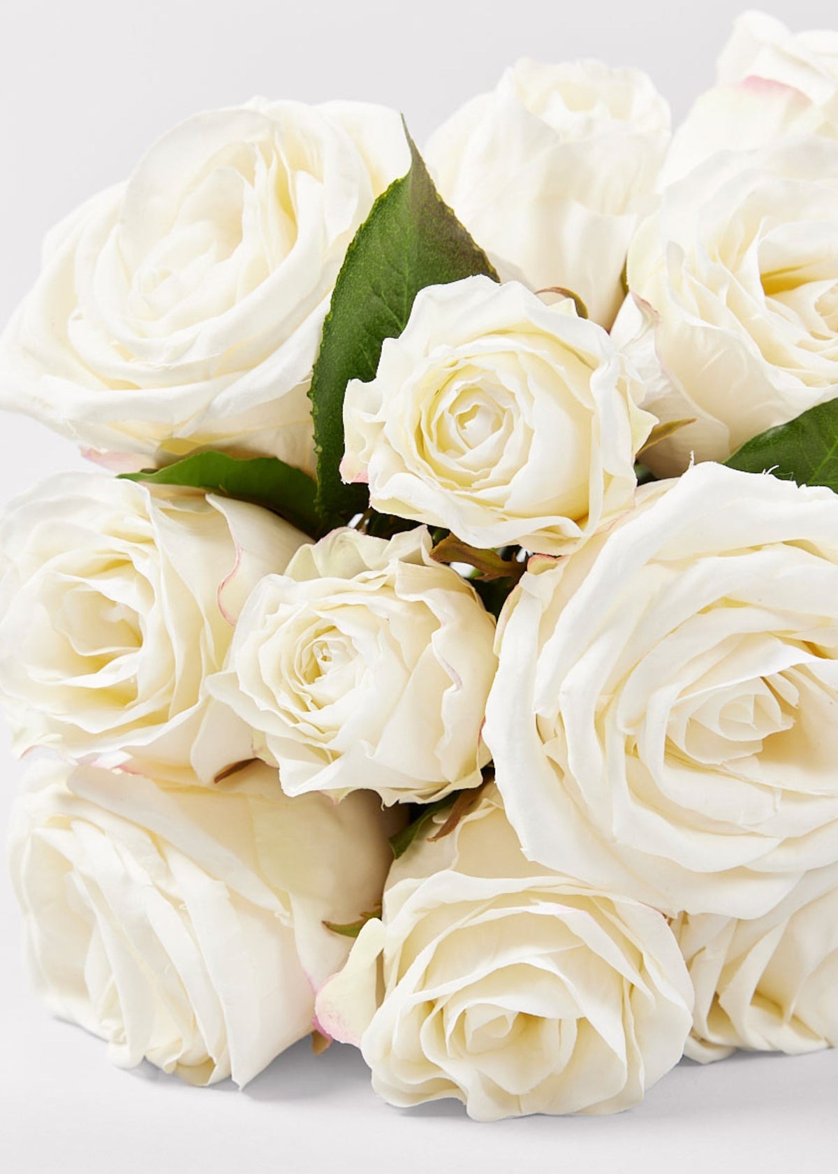 Premium Faux-Ever Rose Bouquet in Cream - 12